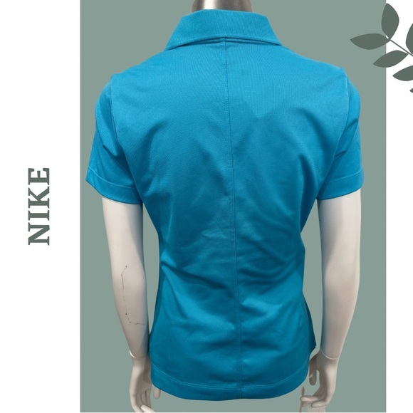 🛍️3/$40 Nike Golf Dri Fit Women's Blue Polo Short Sleeve Shirt Turquoise Small - Picture 4 of 5